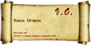 Vass Ormos névjegykártya