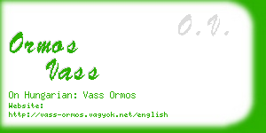 ormos vass business card